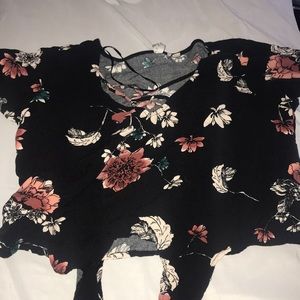 black blouse with flowers